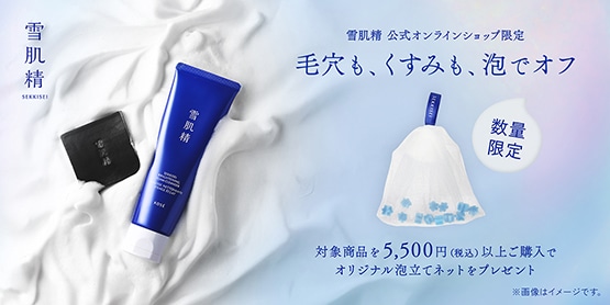 対象商品を5,500円（税込）以上ご購入でオリジナル泡立てネットをプレゼント