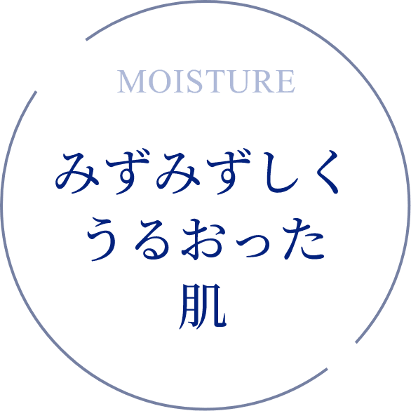 moistureみずみずしくうるおった肌